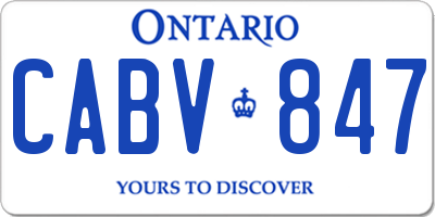 ON license plate CABV847