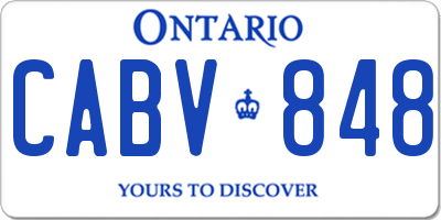 ON license plate CABV848