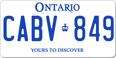 ON license plate CABV849