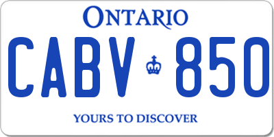 ON license plate CABV850