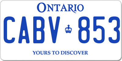 ON license plate CABV853