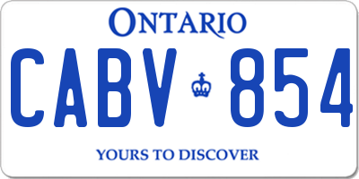 ON license plate CABV854