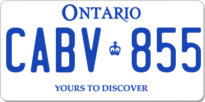 ON license plate CABV855