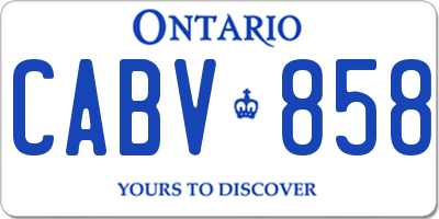 ON license plate CABV858