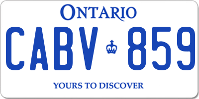 ON license plate CABV859