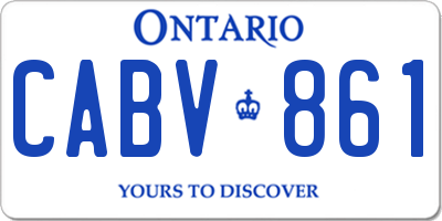 ON license plate CABV861