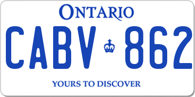 ON license plate CABV862