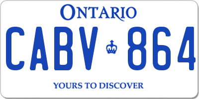 ON license plate CABV864