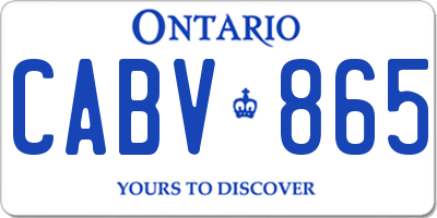 ON license plate CABV865