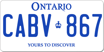 ON license plate CABV867