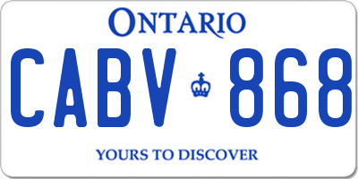 ON license plate CABV868