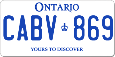 ON license plate CABV869