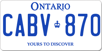 ON license plate CABV870