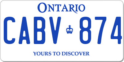 ON license plate CABV874