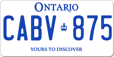 ON license plate CABV875