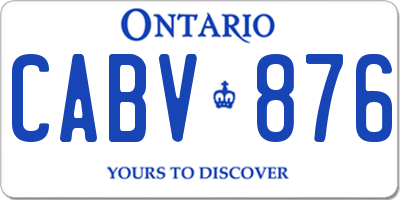 ON license plate CABV876