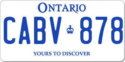 ON license plate CABV878