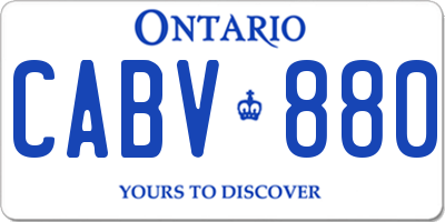 ON license plate CABV880