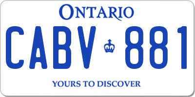 ON license plate CABV881