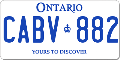 ON license plate CABV882