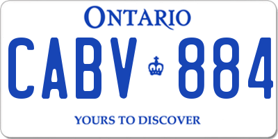 ON license plate CABV884