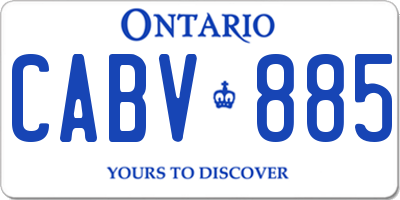 ON license plate CABV885