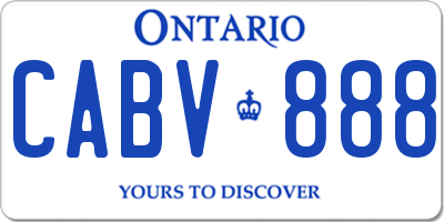 ON license plate CABV888