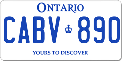 ON license plate CABV890