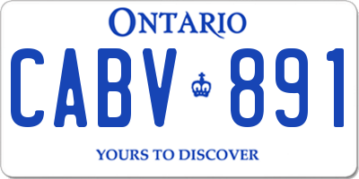 ON license plate CABV891