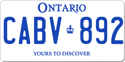 ON license plate CABV892