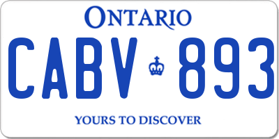 ON license plate CABV893