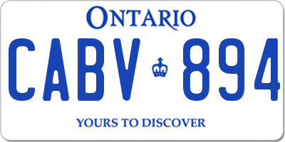 ON license plate CABV894