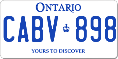 ON license plate CABV898