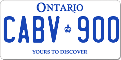 ON license plate CABV900