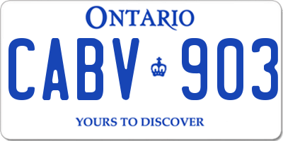 ON license plate CABV903