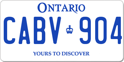 ON license plate CABV904