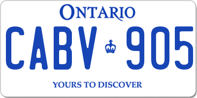 ON license plate CABV905