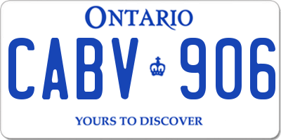 ON license plate CABV906