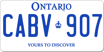 ON license plate CABV907