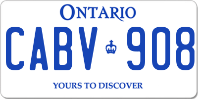 ON license plate CABV908