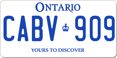 ON license plate CABV909