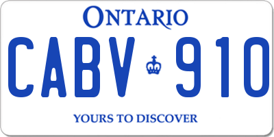 ON license plate CABV910