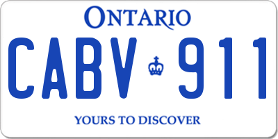 ON license plate CABV911