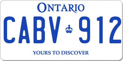 ON license plate CABV912