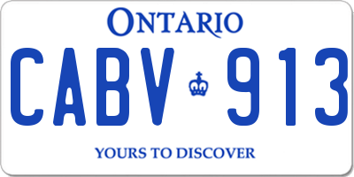 ON license plate CABV913