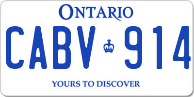 ON license plate CABV914