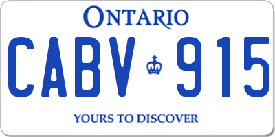 ON license plate CABV915