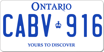 ON license plate CABV916