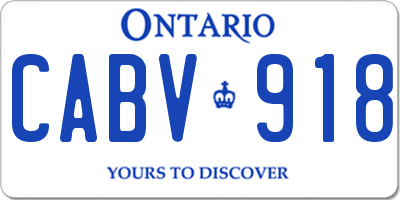 ON license plate CABV918