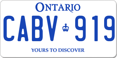 ON license plate CABV919